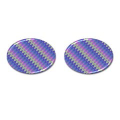 Diagonal Chevron Pattern Cufflinks (oval)