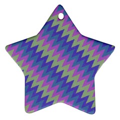 Diagonal Chevron Pattern Star Ornament (two Sides) by LalyLauraFLM