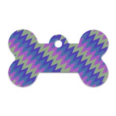 Diagonal Chevron Pattern Dog Tag Bone (two Sides) by LalyLauraFLM