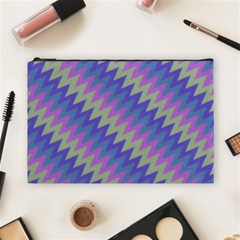 Diagonal Chevron Pattern Cosmetic Bag (large)