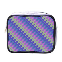 Diagonal Chevron Pattern Mini Toiletries Bag (one Side)