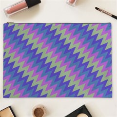 Diagonal Chevron Pattern Cosmetic Bag (xxl)