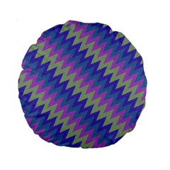 Diagonal Chevron Pattern Standard 15  Premium Round Cushion 