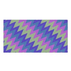 Diagonal Chevron Pattern Satin Shawl