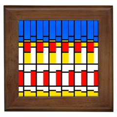 Colorful Rectangles Pattern Framed Tile