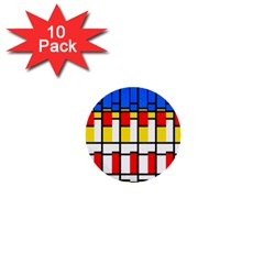 Colorful Rectangles Pattern 1  Mini Button (10 Pack) 