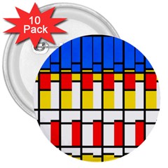 Colorful Rectangles Pattern 3  Button (10 Pack)