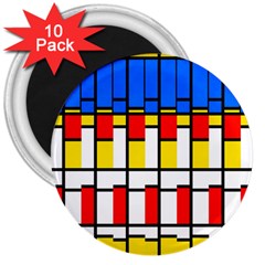 Colorful Rectangles Pattern 3  Magnet (10 Pack)