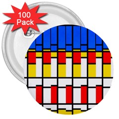 Colorful Rectangles Pattern 3  Button (100 Pack)