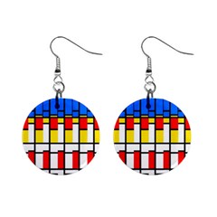 Colorful Rectangles Pattern 1  Button Earrings