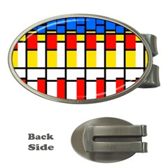 Colorful Rectangles Pattern Money Clip (oval)