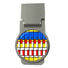 Colorful Rectangles Pattern Money Clip (round)