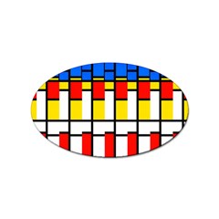 Colorful Rectangles Pattern Sticker Oval (10 Pack) by LalyLauraFLM