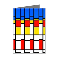 Colorful Rectangles Pattern Mini Greeting Card