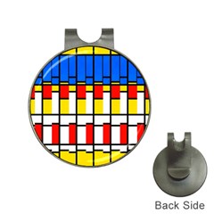 Colorful Rectangles Pattern Golf Ball Marker Hat Clip by LalyLauraFLM