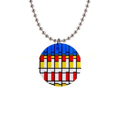 Colorful Rectangles Pattern 1  Button Necklace