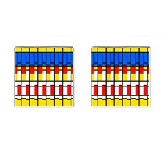 Colorful Rectangles Pattern Cufflinks (square)