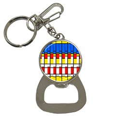 Colorful Rectangles Pattern Bottle Opener Key Chain