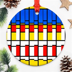 Colorful Rectangles Pattern Round Ornament (two Sides)