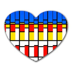 Colorful Rectangles Pattern Heart Mousepad