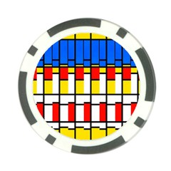 Colorful Rectangles Pattern Poker Chip Card Guard