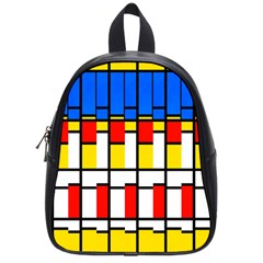 Colorful Rectangles Pattern School Bag (small)