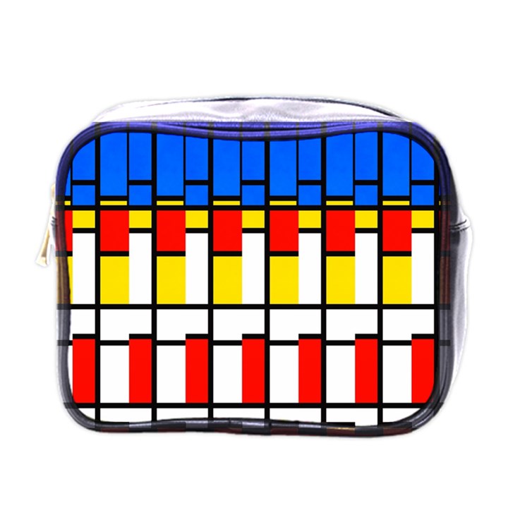 Colorful rectangles pattern Mini Toiletries Bag (One Side)