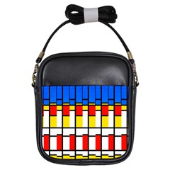 Colorful Rectangles Pattern Girls Sling Bag