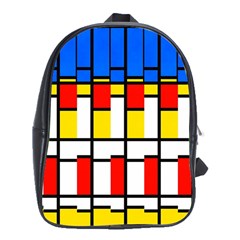 Colorful Rectangles Pattern School Bag (xl)