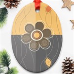 Floral Design Oval Ornament Front