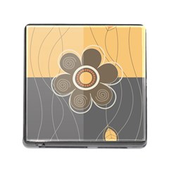 Floral Design Memory Card Reader With Storage (square)