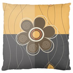 Floral Design Large Flano Cushion Case (one Side)