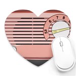 Pink Retro Radio Mouse Pad (Heart) Front