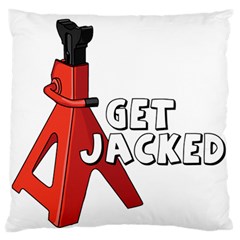 Get Jacked Large Flano Cushion Case (one Side) by hoddynoddy