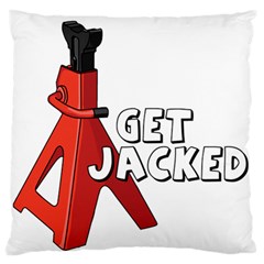 Get Jacked Large Flano Cushion Case (two Sides) by hoddynoddy