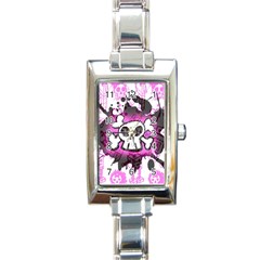 Cartoon Skull  Rectangular Italian Charm Watch