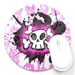 Cartoon Skull  8  Mouse Pad (Round) Front