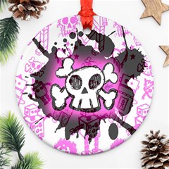 Cartoon Skull  Round Ornament