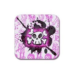 Cartoon Skull  Drink Coaster (square) by ArtistRoseanneJones