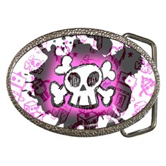 Cartoon Skull  Belt Buckle (oval)