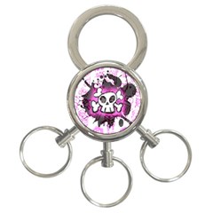 Cartoon Skull  3-ring Key Chain