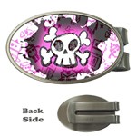 Cartoon Skull  Money Clip (Oval) Front