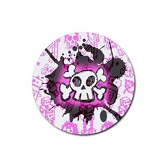 Cartoon Skull  Drink Coasters 4 Pack (round) by ArtistRoseanneJones