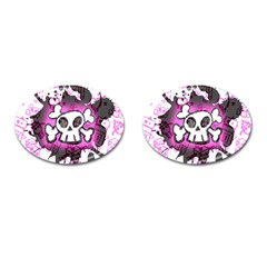 Cartoon Skull  Cufflinks (oval)