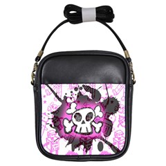 Cartoon Skull  Girl s Sling Bag