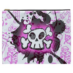 Cartoon Skull  Cosmetic Bag (xxxl) by ArtistRoseanneJones