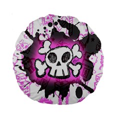 Cartoon Skull  Standard 15  Premium Round Cushion 