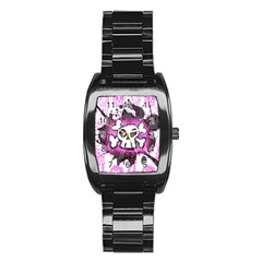 Cartoon Skull  Stainless Steel Barrel Watch by ArtistRoseanneJones