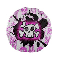 Cartoon Skull  Standard 15  Premium Flano Round Cushion 