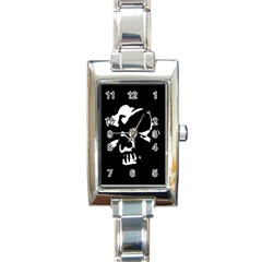 Gothic Skull Rectangular Italian Charm Watch by ArtistRoseanneJones